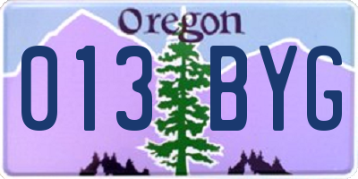 OR license plate 013BYG