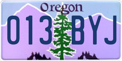 OR license plate 013BYJ