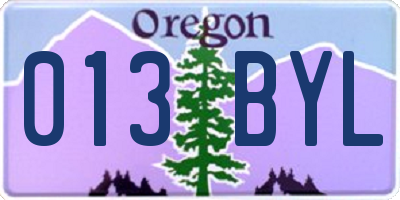 OR license plate 013BYL