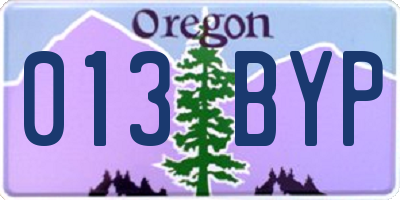 OR license plate 013BYP