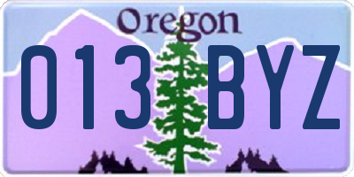 OR license plate 013BYZ