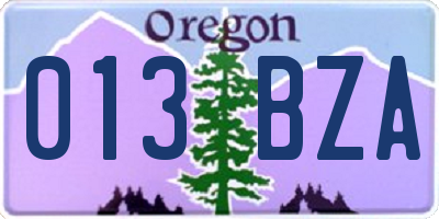 OR license plate 013BZA