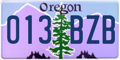 OR license plate 013BZB