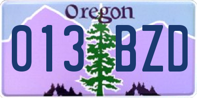 OR license plate 013BZD