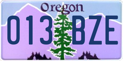 OR license plate 013BZE