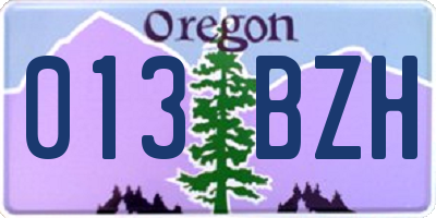 OR license plate 013BZH
