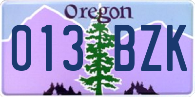 OR license plate 013BZK