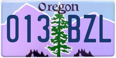 OR license plate 013BZL