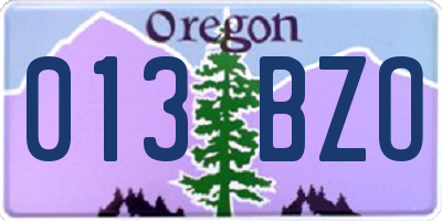 OR license plate 013BZO