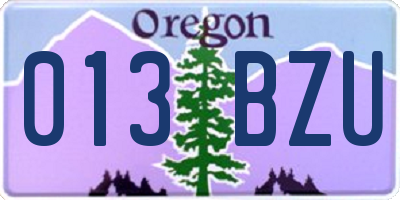 OR license plate 013BZU