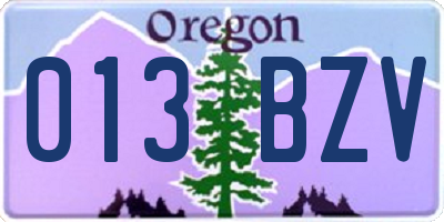 OR license plate 013BZV