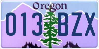 OR license plate 013BZX