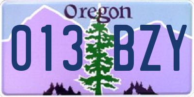OR license plate 013BZY