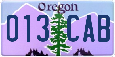 OR license plate 013CAB