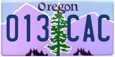 OR license plate 013CAC