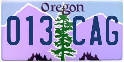 OR license plate 013CAG