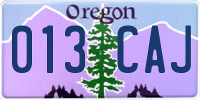 OR license plate 013CAJ