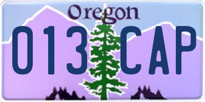OR license plate 013CAP