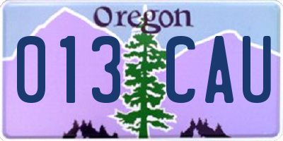 OR license plate 013CAU