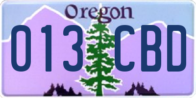 OR license plate 013CBD