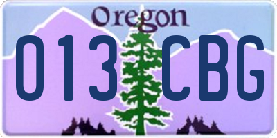 OR license plate 013CBG