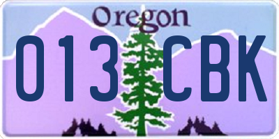 OR license plate 013CBK