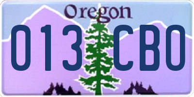 OR license plate 013CBO