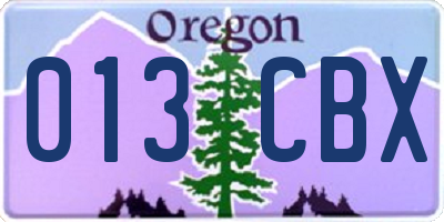 OR license plate 013CBX