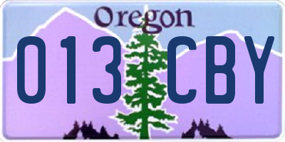 OR license plate 013CBY