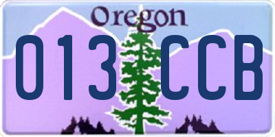OR license plate 013CCB