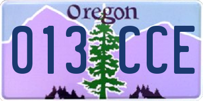 OR license plate 013CCE