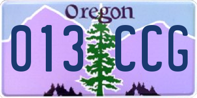 OR license plate 013CCG