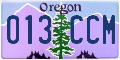 OR license plate 013CCM