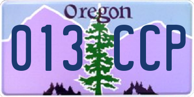 OR license plate 013CCP