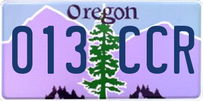 OR license plate 013CCR