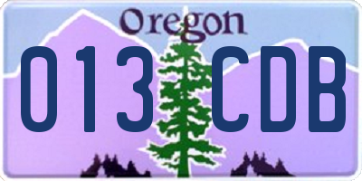 OR license plate 013CDB