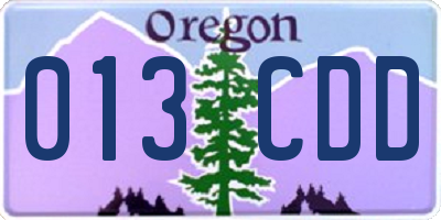OR license plate 013CDD