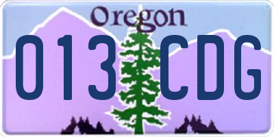 OR license plate 013CDG
