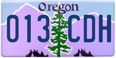 OR license plate 013CDH
