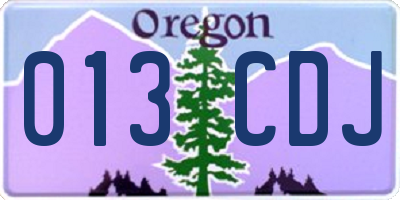 OR license plate 013CDJ