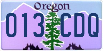 OR license plate 013CDQ