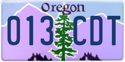 OR license plate 013CDT