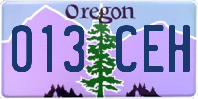 OR license plate 013CEH