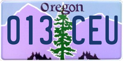 OR license plate 013CEU
