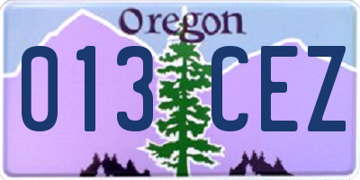 OR license plate 013CEZ