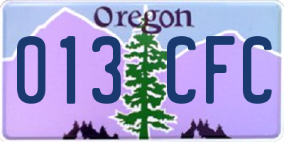 OR license plate 013CFC