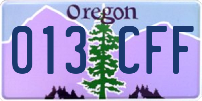 OR license plate 013CFF