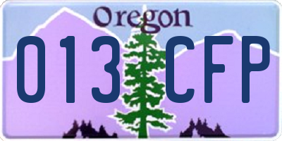 OR license plate 013CFP