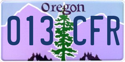 OR license plate 013CFR