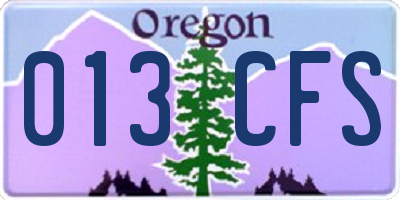 OR license plate 013CFS